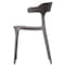 Fabulaxe Modern Plastic Outdoor Dining Chair with Open U Shaped Back, Grey, PK 4 QI004228.GY.4 - alternate 3